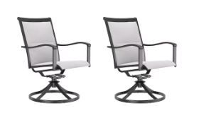 Photo 1 of Style Selections Melrose Set of 2 Black Steel Frame Swivel Dining Chair(s) with Off-white Cushioned Seat
