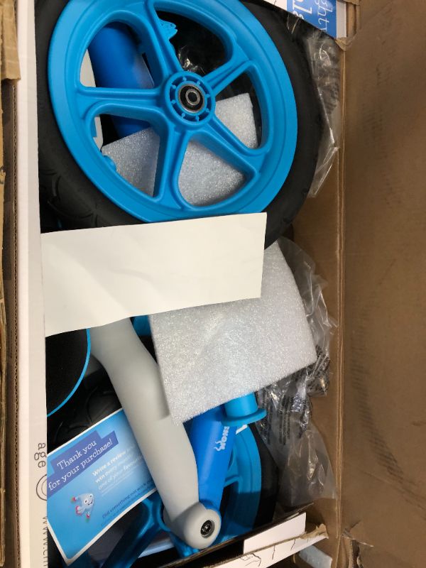 Photo 1 of Chillafish Bmxie² Lightweight Balance Bike with Integrated Footrest and Footbrake for Kids Ages 2 to 5 Years, 12-inch Airless Rubberskin Tires, Adjustable Seat Without Tools, Blue Blue Footbrake