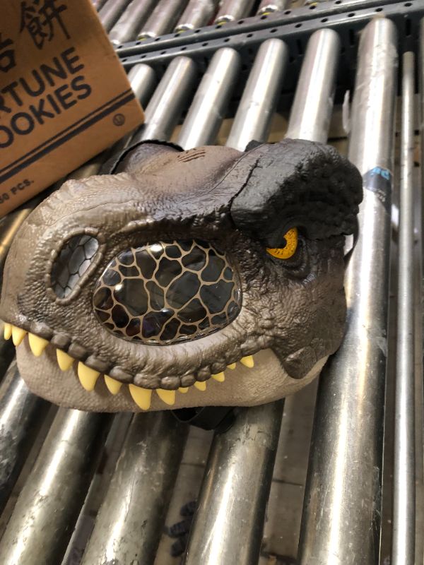 Photo 3 of ?Jurassic World Dominion Dinosaur Mask Tyrannosaurus Rex Chomp N Roar with Motion and Sounds, T Rex Costume for Kids Role-Play ???? Frustration Free Packaging