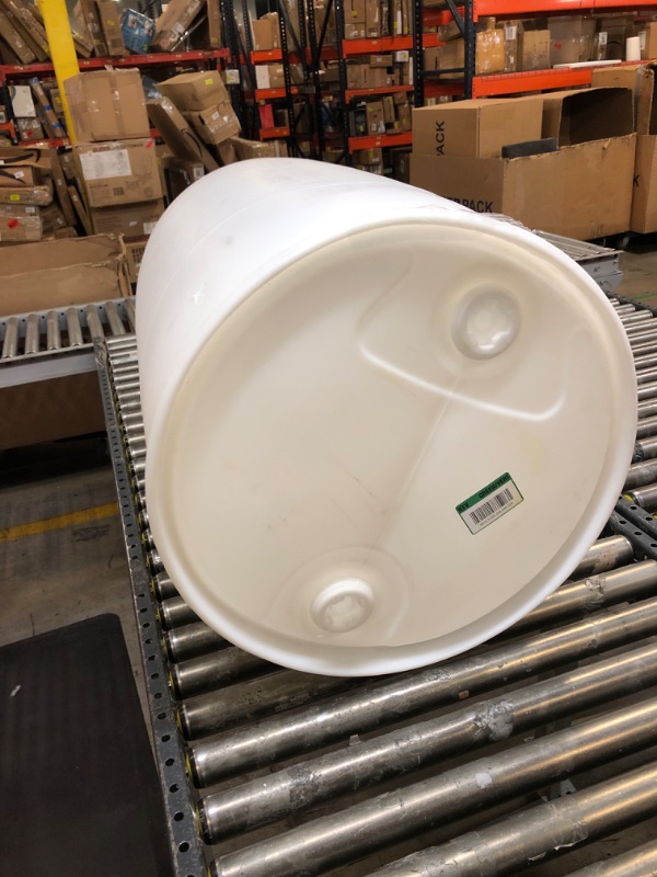 Photo 1 of 55 gallon Blemished Natural White Industrial Plastic Drum
