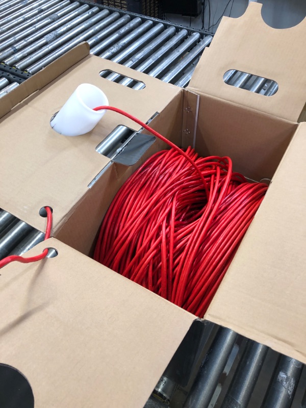 Photo 2 of CAT6 Plenum (CMP) Cable 1000FT | Network Analyzer Test Passed | 23AWG 4Pair, Solid 550MHz Network Cable 10Gigabit UTP, Available in Blue, White, Green, Gray, Black, Red & Yellow Color (Red)
