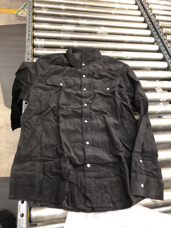 Photo 2 of BLACK FLANNEL BUTTON UP LARGE 