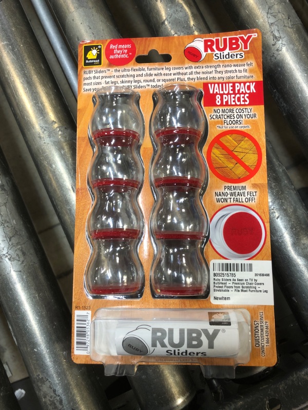 Photo 1 of Ruby Sliders As Seen On TV by BulbHead - Red Means They’re Authentic - Premium Chair Covers Protect Hardwood & Tile Floors from Scratching - Fits Most Furniture Leg Sizes & Shapes - 8 Pack Clear
