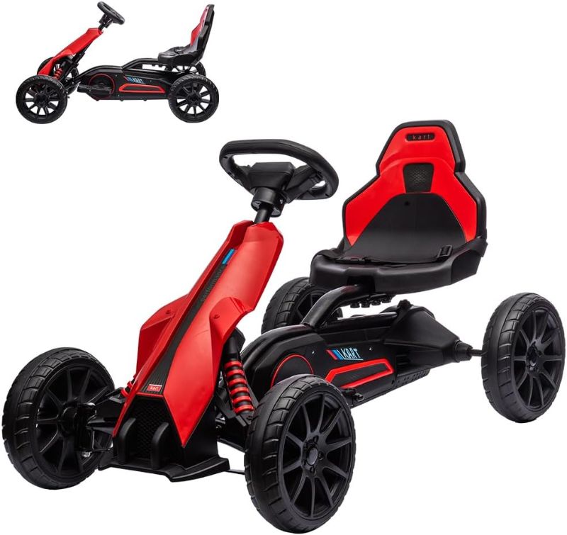 Photo 1 of 12V Electric Go Kart for Kids,7Ah Battery Powered Car for Toddlers, Ajustable Seat, High/Low Variable Speeds,EVA Wheels, Outdoor Ride On Toy Vehicle Gift for 3-6 Years,Red
