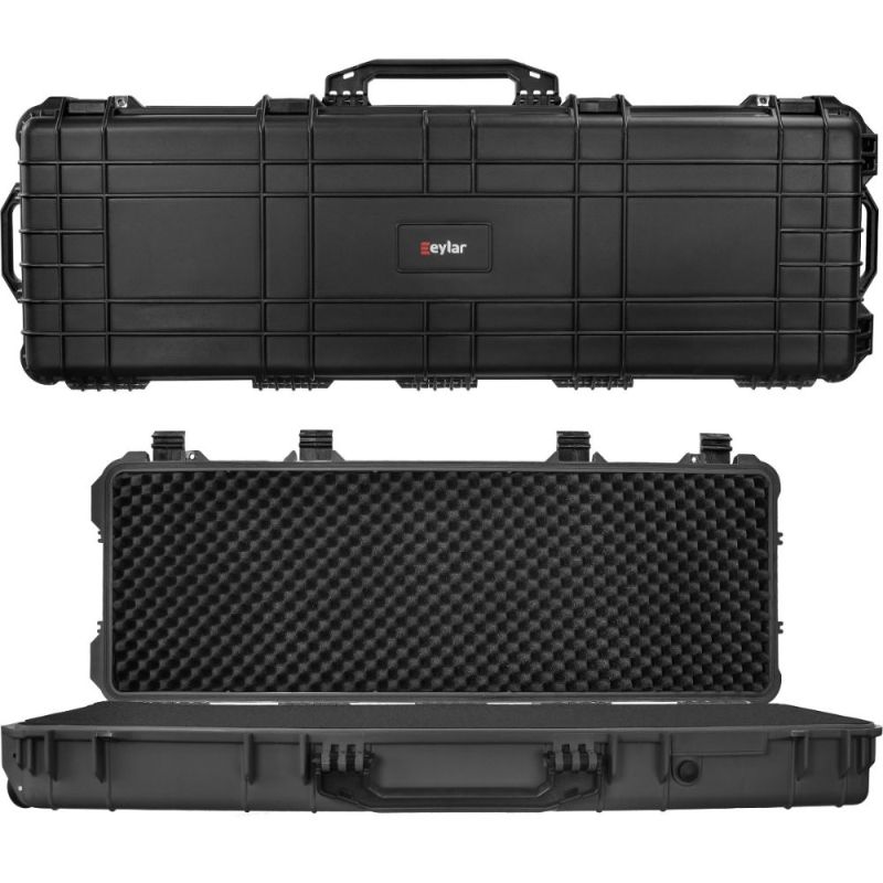 Photo 1 of 44" Inch Tactical Roller Rifle Hard Case, Waterproof & Shockproof w/ Foam -External: 44.37" x 16" x 6.12" Internal: 42" x 13.5" x 5.25"-Black
