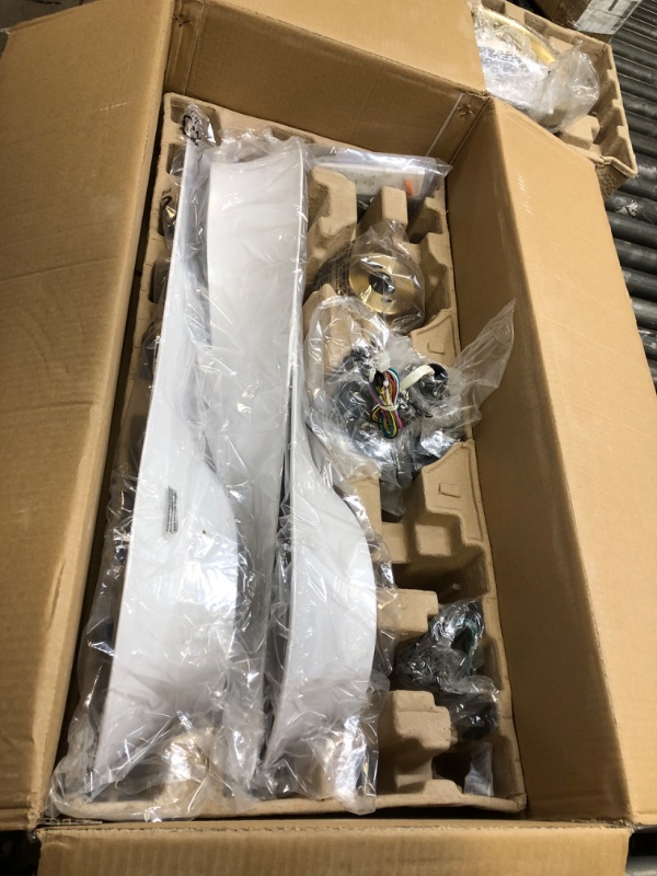 Photo 1 of reiga 52" Modern Ceiling Fan with Dimmable Led Light Kit, Reversible DC Motor and Remote Control for Living Room, Bedroom, Patio, White Gold 52'' DC Ceiling Fan, White Gold