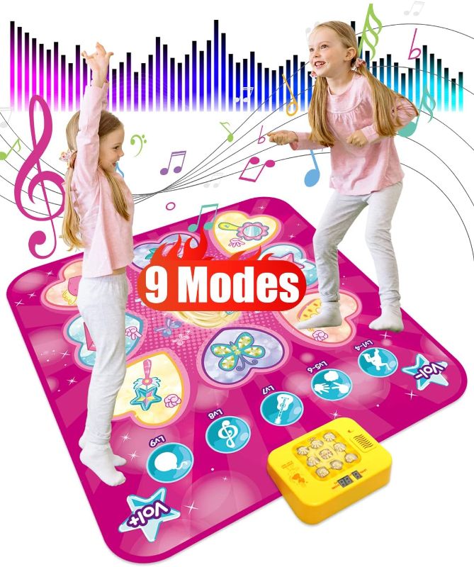 Photo 1 of ALARTSNAIL Dance Mat for Kids Ages 3-12 with 9 Game Modes, Double PK Mode, with LED Lights, Adjustable Volume, Built-in Music, Christmas Birthday Toys Gifts for 3 4 5 6 7 8+ Year Old Girls?
