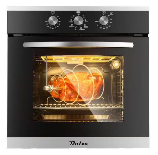 Photo 1 of 24 in. Single Electric Wall Oven With Convection Knob Control in Black

