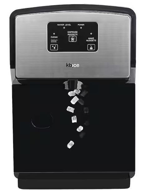 Photo 1 of 12 in. 22 lb. Portable Ice Maker in Stainless with Nugget Maker
