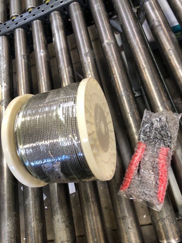 Photo 2 of 1000FT 1/8" T316 Stainless Steel Cable, Wire Rope Aircraft Cable for Deck Cable Railing Kit, 7 x 7 Strands Construction,DIY Balustrades, Come with a Cutter 1/8" 7x7 1000FT 1