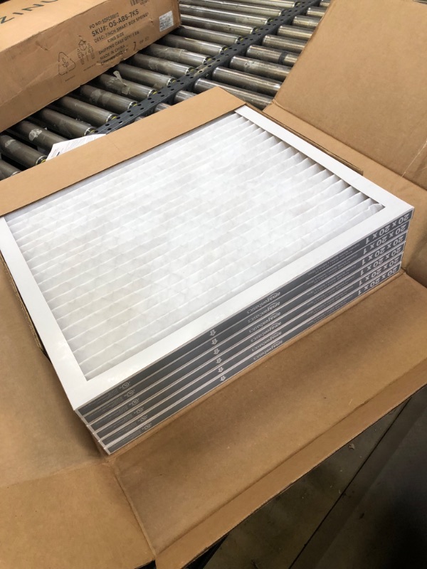 Photo 2 of Aerostar 20x20x1 MERV 8 Pleated Air Filter, AC Furnace Air Filter, 6 Pack (Actual Size: 19 3/4" x 19 3/4" x 3/4")
