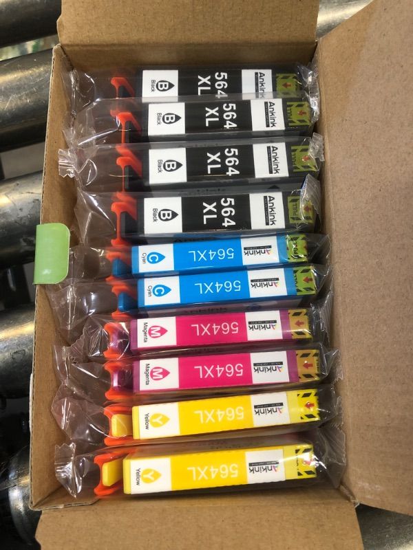 Photo 1 of ANKINK Remanufactured 564 Ink Cartridges 564XL Combo Pack for HP Printer DeskJet 3500 OfficeJet 4620 PhotoSmart 5510 5520 6510 6520 7510 7520 B8550 C6300 D5400 D7560 (Black Cyan Magenta Yellow, 10PK)