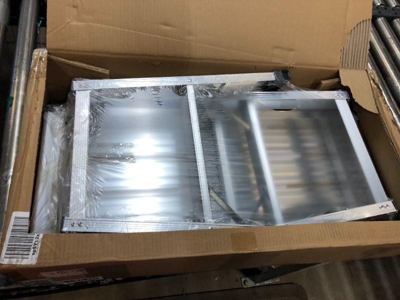 Photo 1 of Work Platform Aluminum Step Ladder, 330 LBS Capacity Heavy Duty Aluminum Folding Atep Ladders Stool with Non-Slip Rubber Feet, Handle, 30 Inch Extra-Large Drywall Bench Platform Ladder