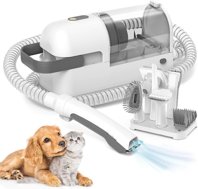 Photo 1 of lvittyPet Pet Grooming Vacuum, Dog Grooming Kit with 1.8L Large Capacity Powerful Suction 99% Pet Hair, Low Noise 5 in1 Pet Grooming Tools for Shedding Dogs Cats and Other Animals
