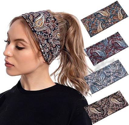 Photo 1 of 7pcs--ICCKEDAW Non Slip Sweat Headbands for Women Boho Sports Yoga Running Workout Elastic Head Bands for Women's Hair Accessories Band
