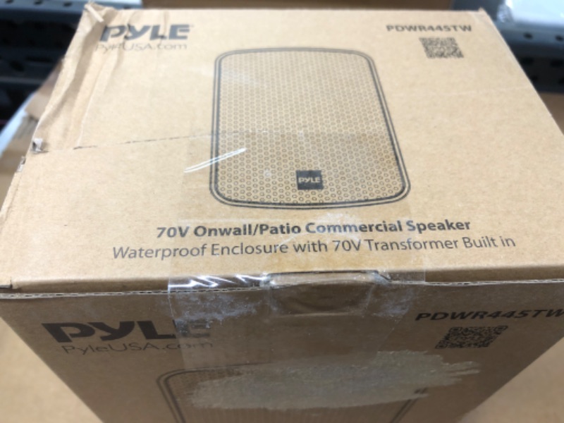 Photo 3 of Pyle Outdoor Waterproof Patio Speaker - 3.5" 2-Way Weatherproof Wall/Ceiling Mounted Dual Speaker w/Heavy Duty Grill, w/Transformer Adjuster, Universal Mount, in/Outdoor Use PDWR445TW (White) 3.5 Inch 40 Watt Speaker White