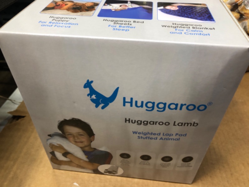 Photo 2 of Huggaroo Weighted Lap Pad Lamb- Sensory Stuffed Animals - 3.6 lb Large 29 x 8 in for Anxiety and Autism Comfort – Stocking Stuffer