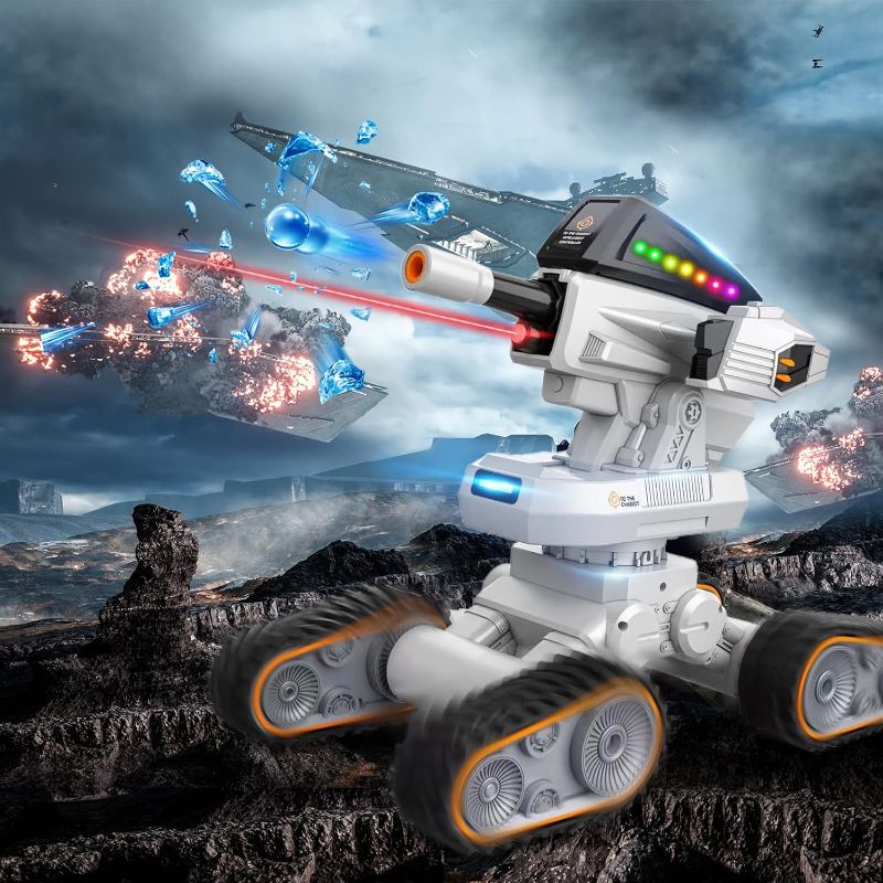 Photo 1 of 1:10 Star Battles Destroyer 2023 Interstellar Terran Defender - 4x4 RC Tank That Shoots Water Bombs, LED Rechargeable Battery RC Stunt Car, Christmas Birthday Toy Gift for Boy & Girl Age 6+
