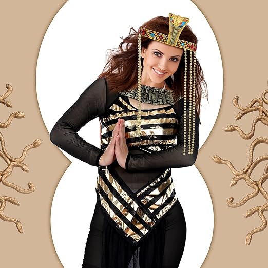 Photo 1 of xl-- Women Halloween Costume Egyptian Headpiece Set Egyptian Costume Snake Headband for Adult Ladies Accessories X-Large