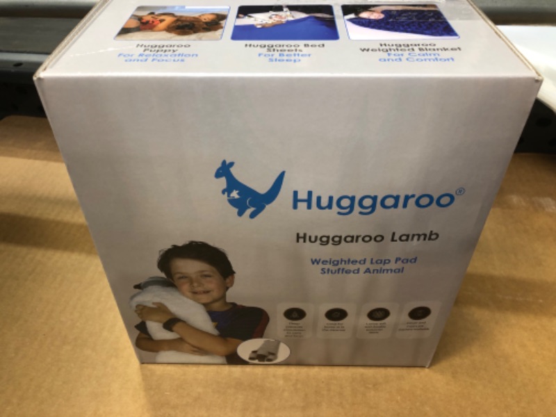 Photo 2 of Huggaroo Weighted Lap Pad Lamb- Sensory Stuffed Animals - 3.6 lb Large 29 x 8 in for Anxiety and Autism Comfort – Stocking Stuffer