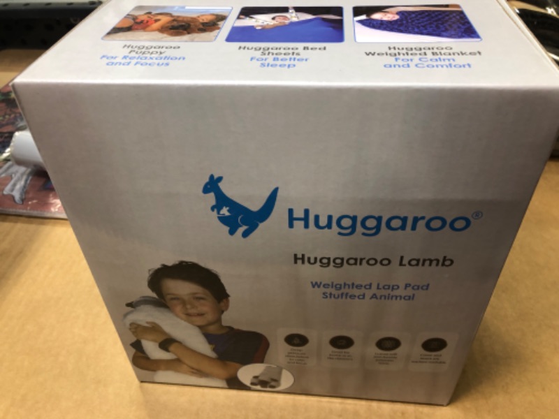 Photo 2 of Huggaroo Weighted Lap Pad Lamb- Sensory Stuffed Animals - 3.6 lb Large 29 x 8 in for Anxiety and Autism Comfort – Stocking Stuffer