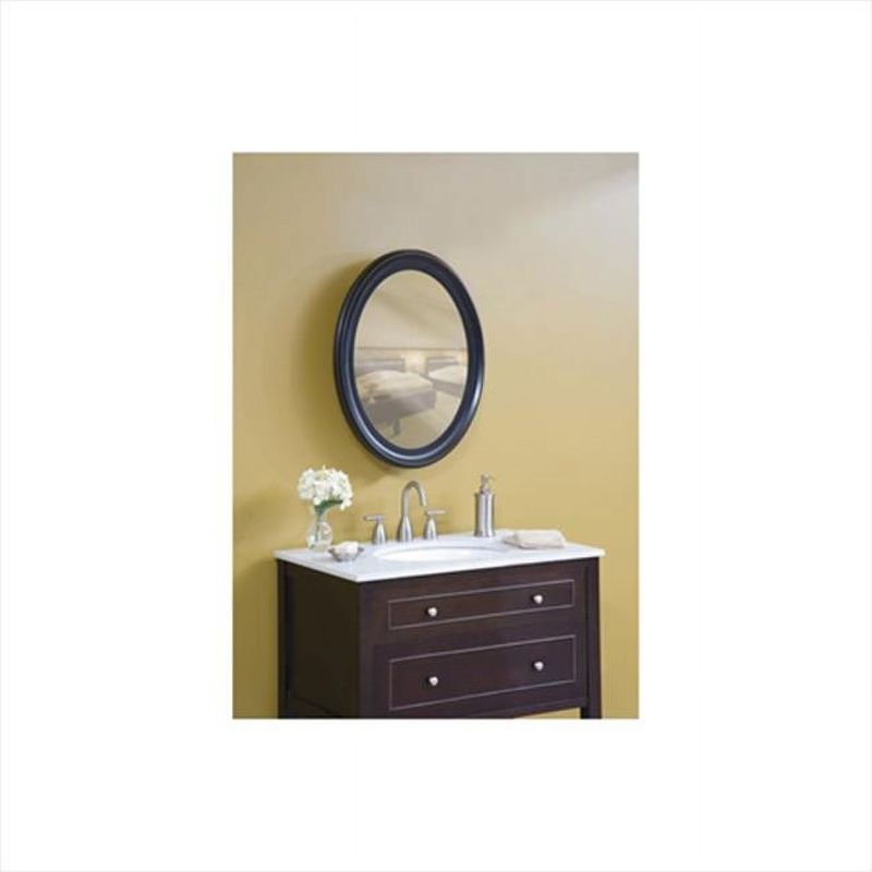 Photo 1 of 23-1/2 in. x 29 in. Recessed or Surface Mount Mirrored Medicine Cabinet in Espresso
