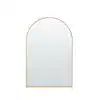 Photo 1 of 24 in. W x 35.8 in. H Arched Framed Wall Bathroom Vanity Mirror in Gold
