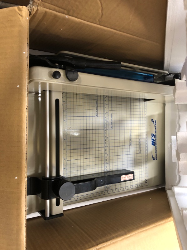 Photo 1 of HFS (R) Heavy Duty Guillotine Paper Cutter 400 Sheet Capacity | Solid Steel Construction (A4-12'' Paper Cutter)