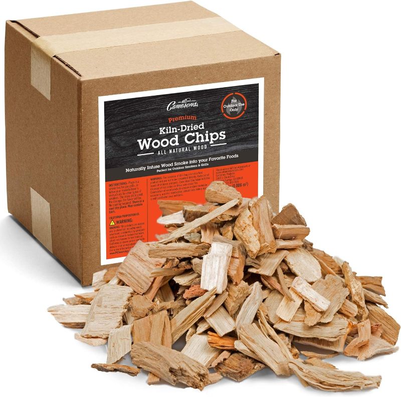 Photo 1 of Camerons All Natural Maple Wood Chips for Smoker - 420 Cu. In. Box, Approx 5 Pounds - Kiln Dried Coarse Cut BBQ Grill Wood Chips for Smoking Meat - Barbecue Smoker Accessories - Grilling Gifts for Men
