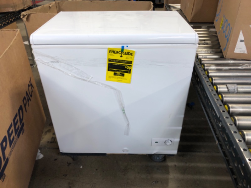 Photo 3 of 6.9 cu. ft. Manual Defrost Chest Freezer with LED Light Type in White Garage Ready
