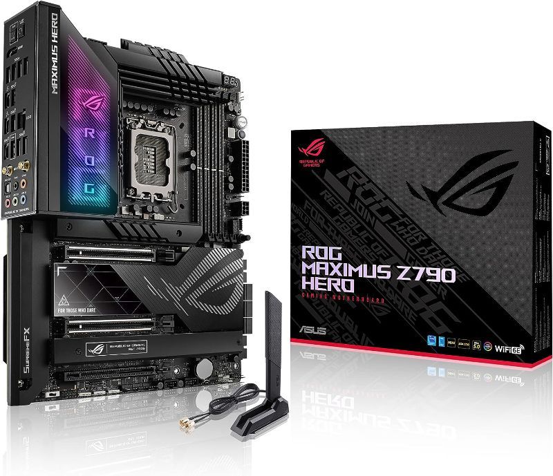 Photo 1 of ASUS ROG Maximus Z790 Hero (WiFi 6E) LGA 1700(Intel®13th&12th Gen) ATX Gaming Motherboard(PCIe 5.0,DDR5,20+1power Stages,2.5Gb LAN, Bluetooth V5.2,2X Thunderbolt 4 Ports,5xM.2, Thunderbolt™ 4/USB4)