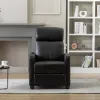 Photo 1 of “Massage Recliner for Elderly with Heat Therapy & Pushback – Small Sofa for Living Room & Bedroom – Black PU Leather”
