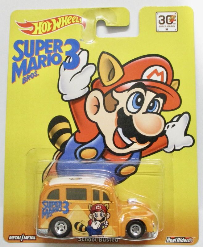 Photo 1 of 2015 HOT WHEELS POP CULTURE SUPER MARIO BROS 3 SCHOOL BUSTED ORANGE AR3