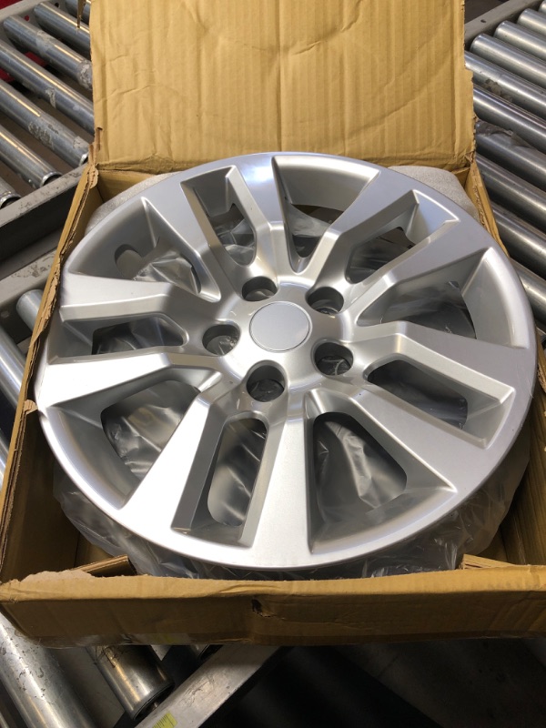 Photo 1 of BDK (4-Pack) Premium Black/Silver Hubcaps 16" Wheel Rim Cover Hub Caps Two-Tone Style Replacement Snap On Car Truck SUV - 16 Inch Set 16 Inch Set, Pack of 4 20 Silver/Black