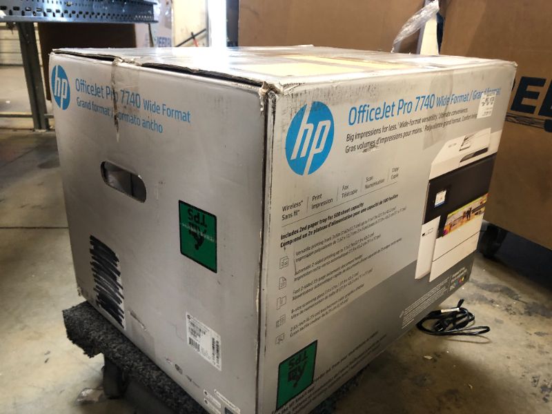 Photo 7 of HP OfficeJet Pro 7740 Wide Format All-in-One Color Printer with Wireless Printing, Works with Alexa (G5J38A), White/Black
