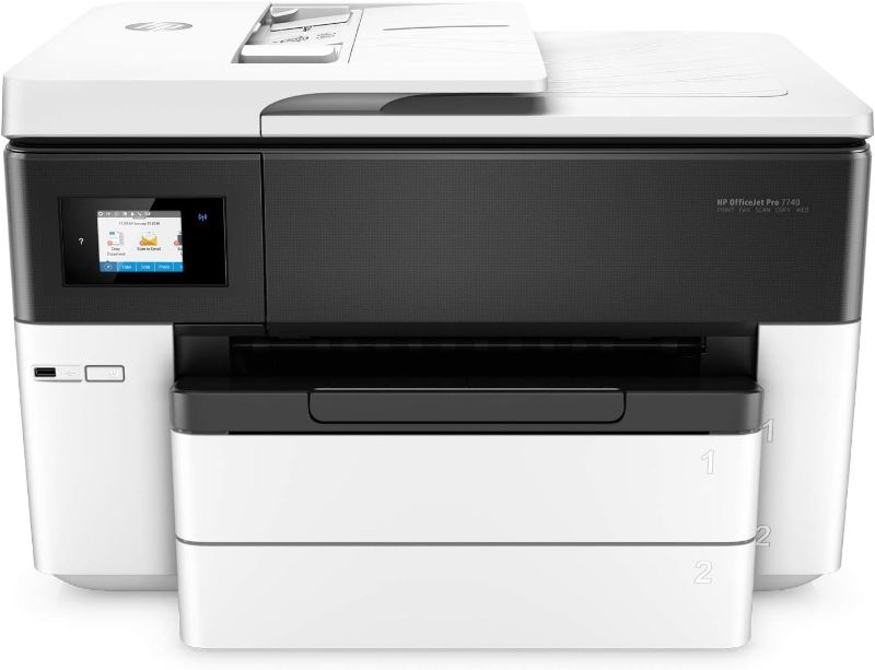 Photo 1 of HP OfficeJet Pro 7740 Wide Format All-in-One Color Printer with Wireless Printing, Works with Alexa (G5J38A), White/Black
