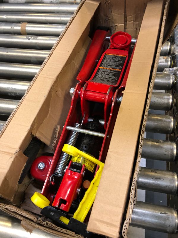 Photo 2 of BIG RED TAM825051 Torin Hydraulic Low Profile Trolley Service/Floor Jack with Single Piston Quick Lift Pump, 2.5 Ton (5,000 lb) Capacity, Red