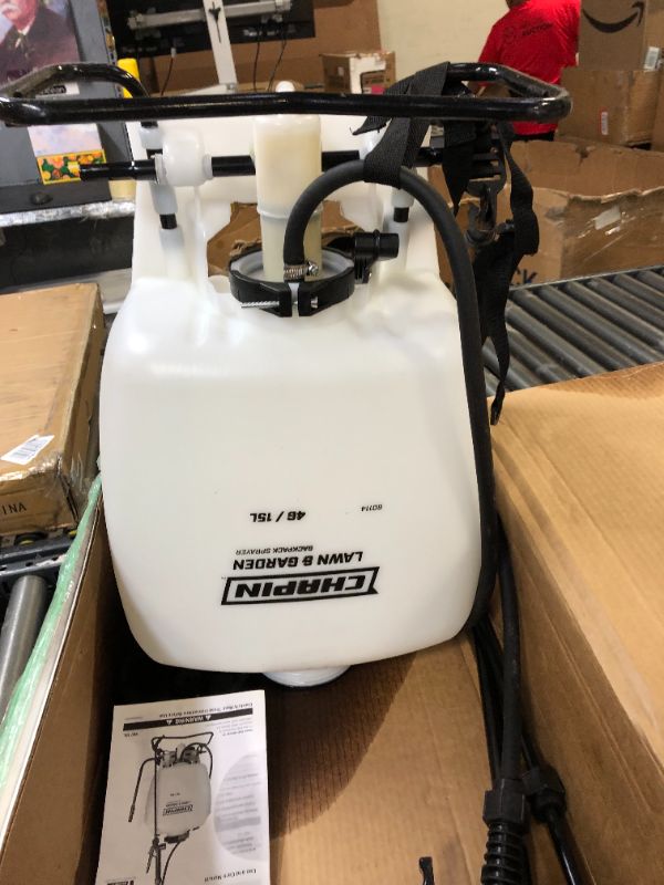 Photo 5 of Chapin 60114 Made in USA 4-Gallon Backpack Sprayer with 3-Stage Filtration System Pump Pressured Sprayer, for Spraying Plants, Garden Watering, Lawns, Weeds and Pests, Translucent White
