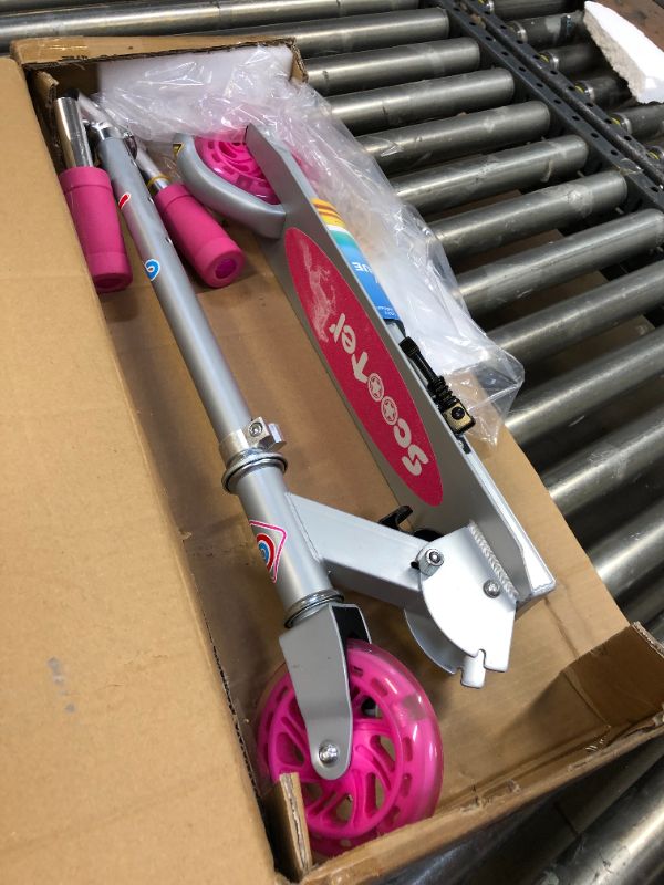 Photo 1 of BELEEV V1 Scooters for Kids, 2 Wheel Folding Kick Scooter for Girls Boys, 3 Adjustable Height, Light Up Wheels, Lightweight Scooter with Sturdy Frame, Kickstand for Children 3 to 12 Years Old
