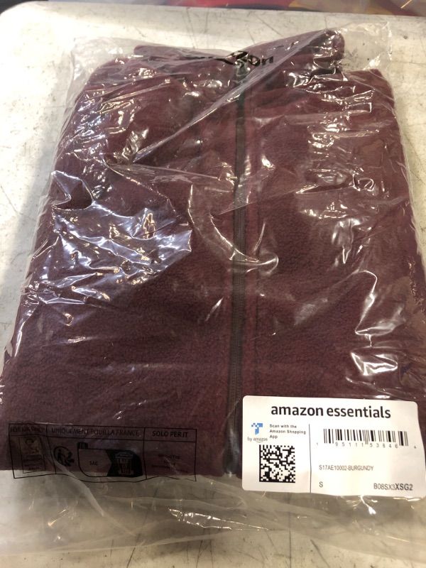 Photo 2 of Amazon Essentials Men's Full-Zip Fleece Jacket (Available in Big & Tall) Polyester Burgundy Small