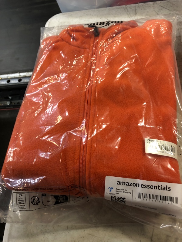 Photo 2 of Amazon Essentials Men's Full-Zip Fleece Jacket (Available in Big & Tall) Polyester Orange X-Small