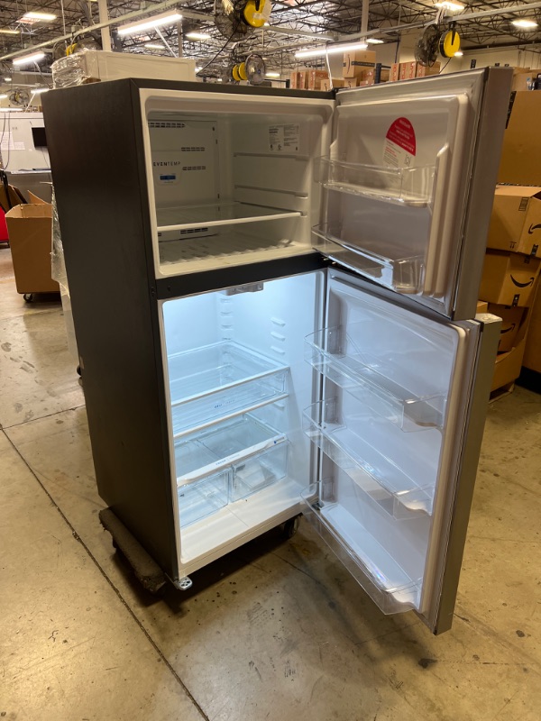 Photo 3 of Frigidaire Garage-Ready 20-cu ft Top-Freezer Refrigerator (Fingerprint Resistant Stainless Steel)
