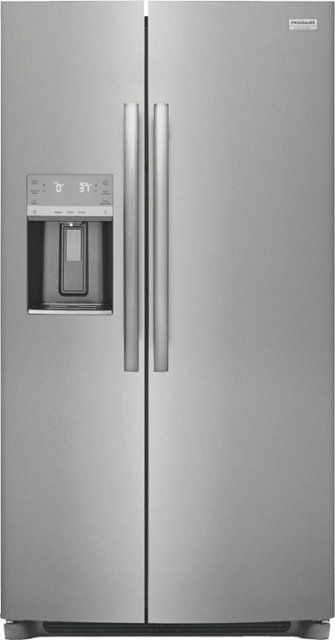 Photo 1 of 36 in. 22.3 cu. ft. Counter Depth Side-by-Side Refrigerator in Smudge-Proof Stainless Steel
- dents/scratches all over 