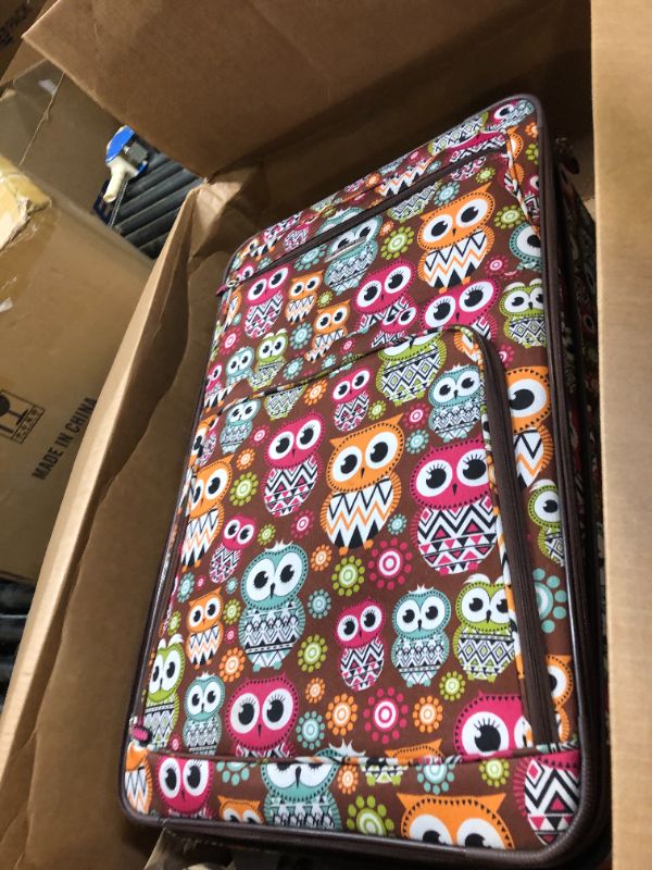 Photo 5 of Rockland Jungle Softside Upright Luggage Set, Owl, 4-Piece (14/29/24/28) 4-Piece Set (14/29/24/28) Owl