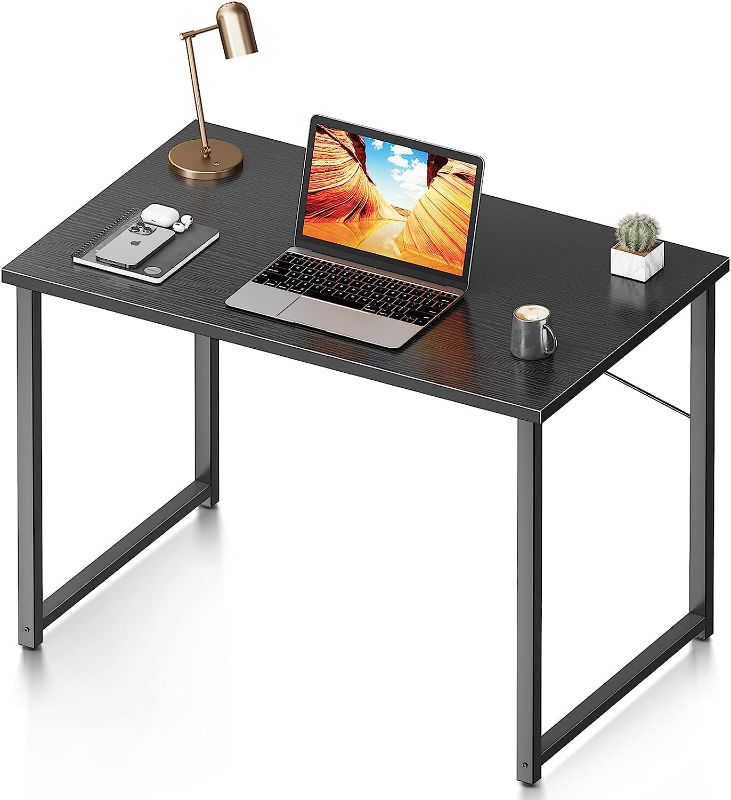 Photo 1 of  32 Inch Computer Desk, Modern Simple Style Desk for Home Office, Study Student Writing Desk, Black