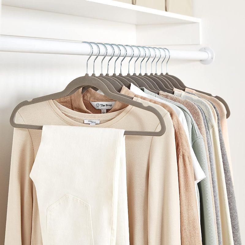 Photo 1 of Amazon Basics Slim, Velvet, Non-Slip Suit Clothes Hangers 10 pc GRAY 