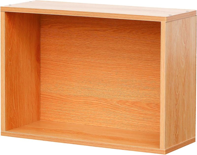 Photo 2 of YGYQZ Wooden DIY Open Shelf Bookcase - 1 Pcs Floor Standing Display Cabinet Rack (1, Yellow-Wood)
