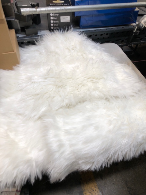 Photo 1 of 3 PC SMALL WHITE FUR RUGS 