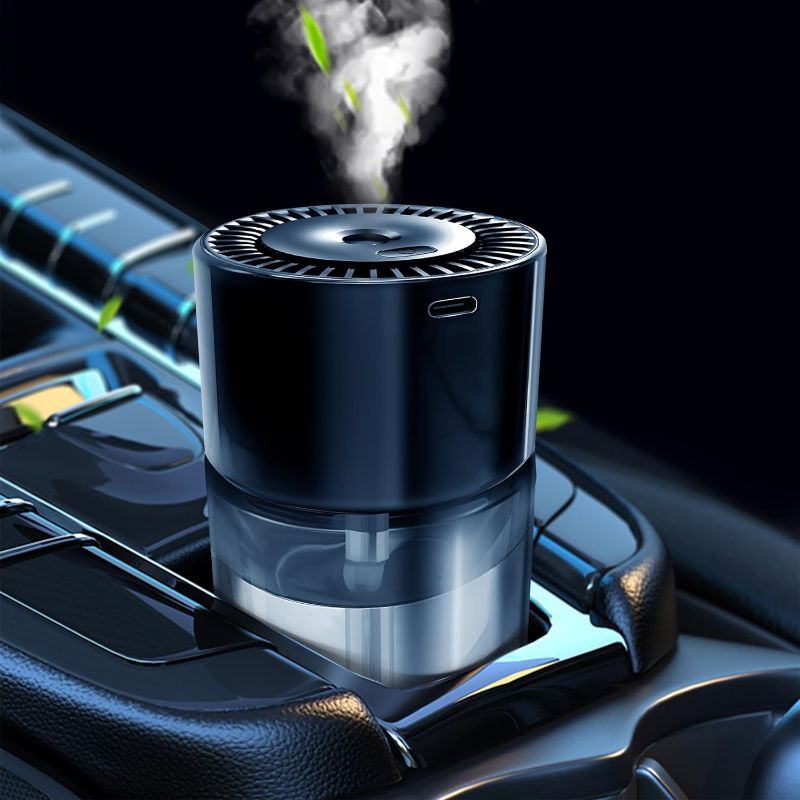 Photo 1 of Car Air Freshener,USB Automotive Fragrance Mist Aroma Diffuser Electric Perfume Atomizer Essential Oil Long Lasting Car Scent Accessories for Bedroom Study Office Hotel Yoga(White-Tea)
