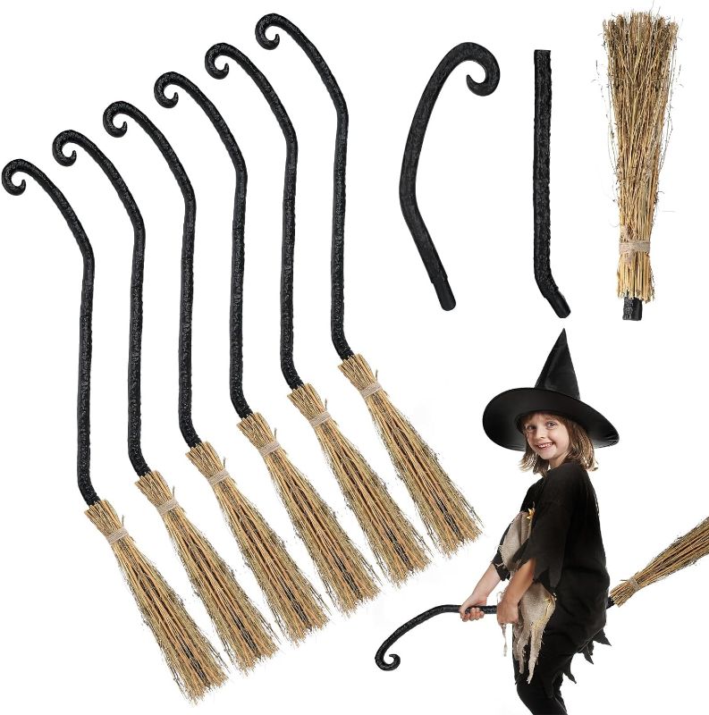 Photo 1 of ( pack of 2 ) Outus Halloween Witch Broom Plastic Wizard Broomstick Kids Broom Props Cosplay Broom Stick Flying Wicked Witch Accessories for Costumes Parties Halloween Decorations (6)
